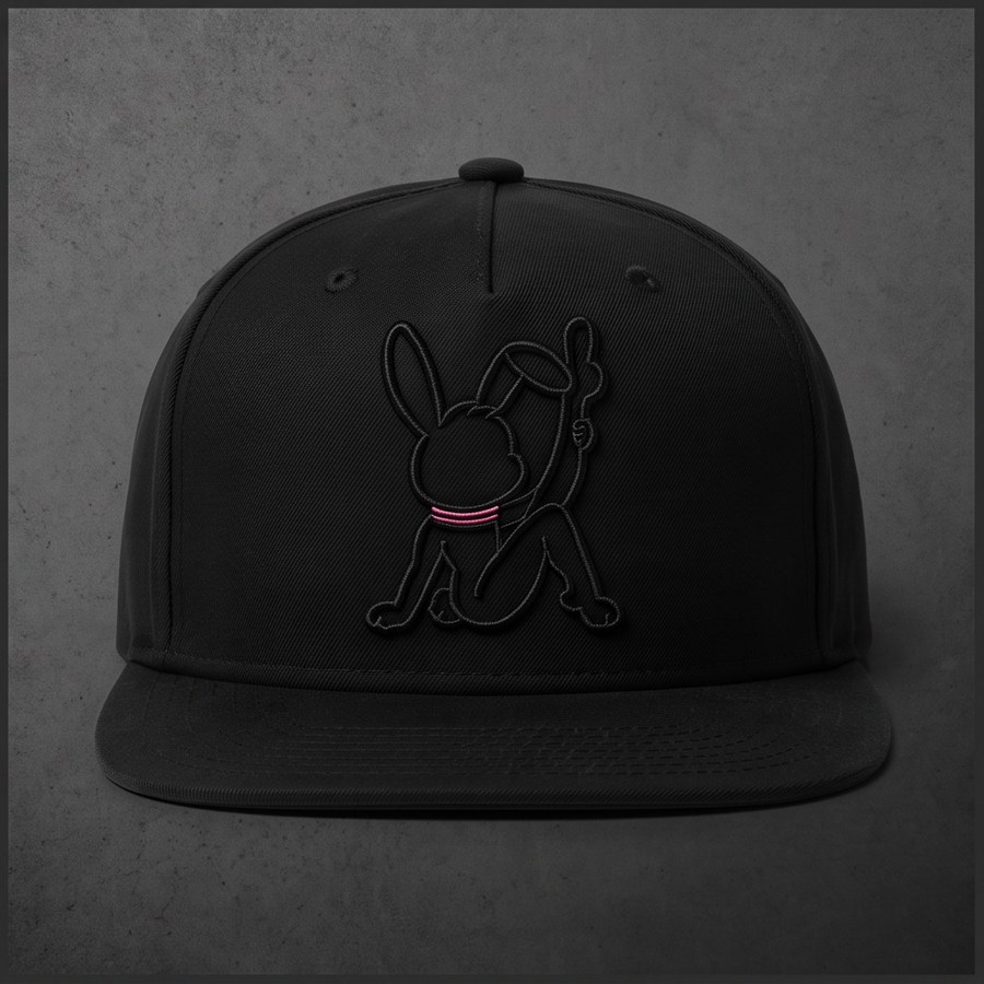 Blackline Flat-Brim Cap in black