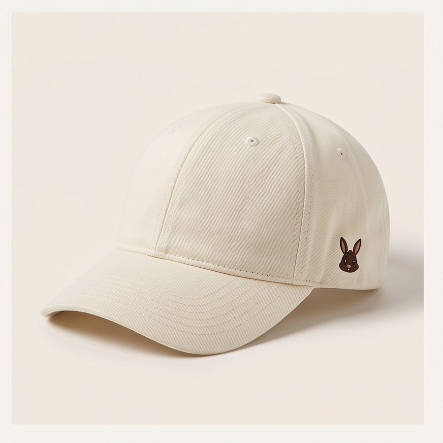 Side-Mark Dad Cap in cream