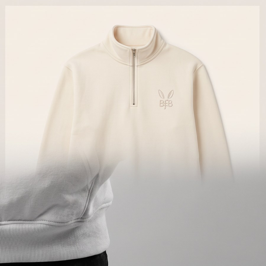 Quiet Quarter-Zip in cream