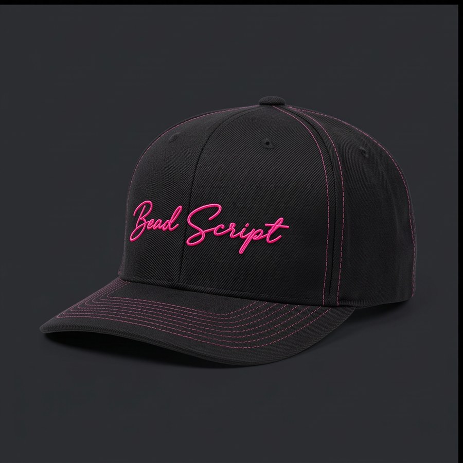 Neon Script Snapback in black